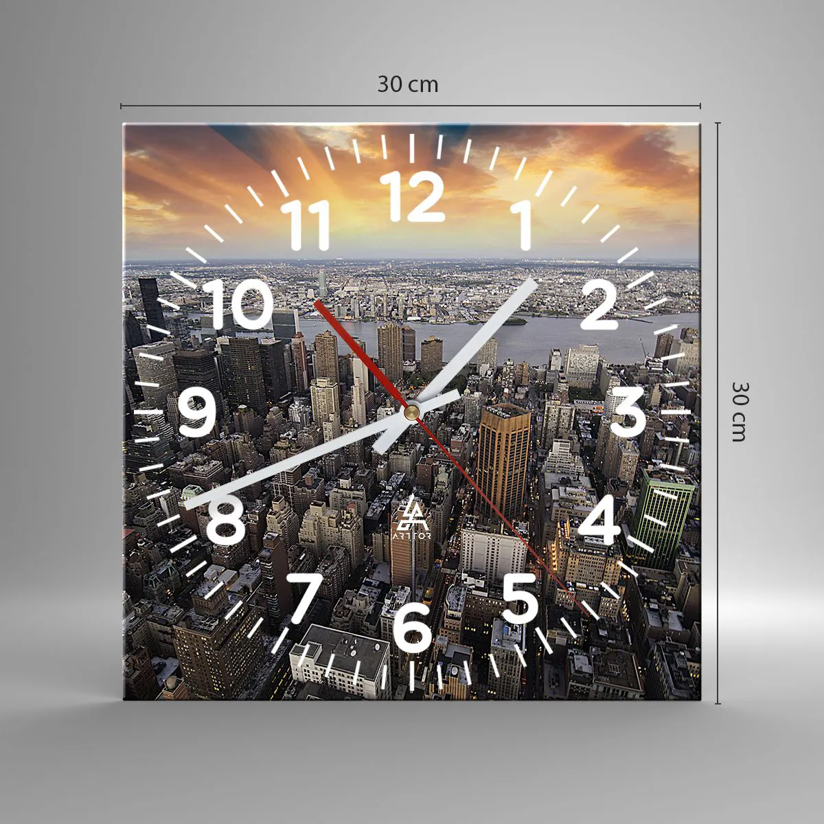 Reloj de pared - Reloj de vidrio - El corazón palpitante de nuestro tiempo - 30x30 cm