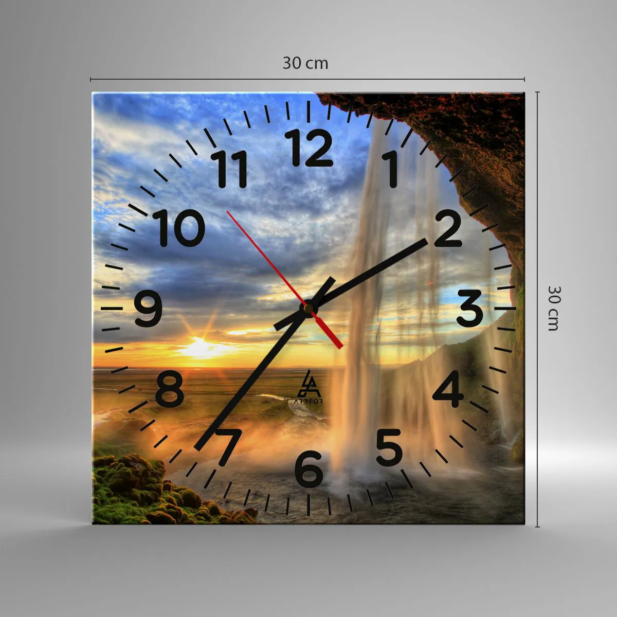 Falióra, Óra - Cseppfátyol mögötti világ - 30x30 cm