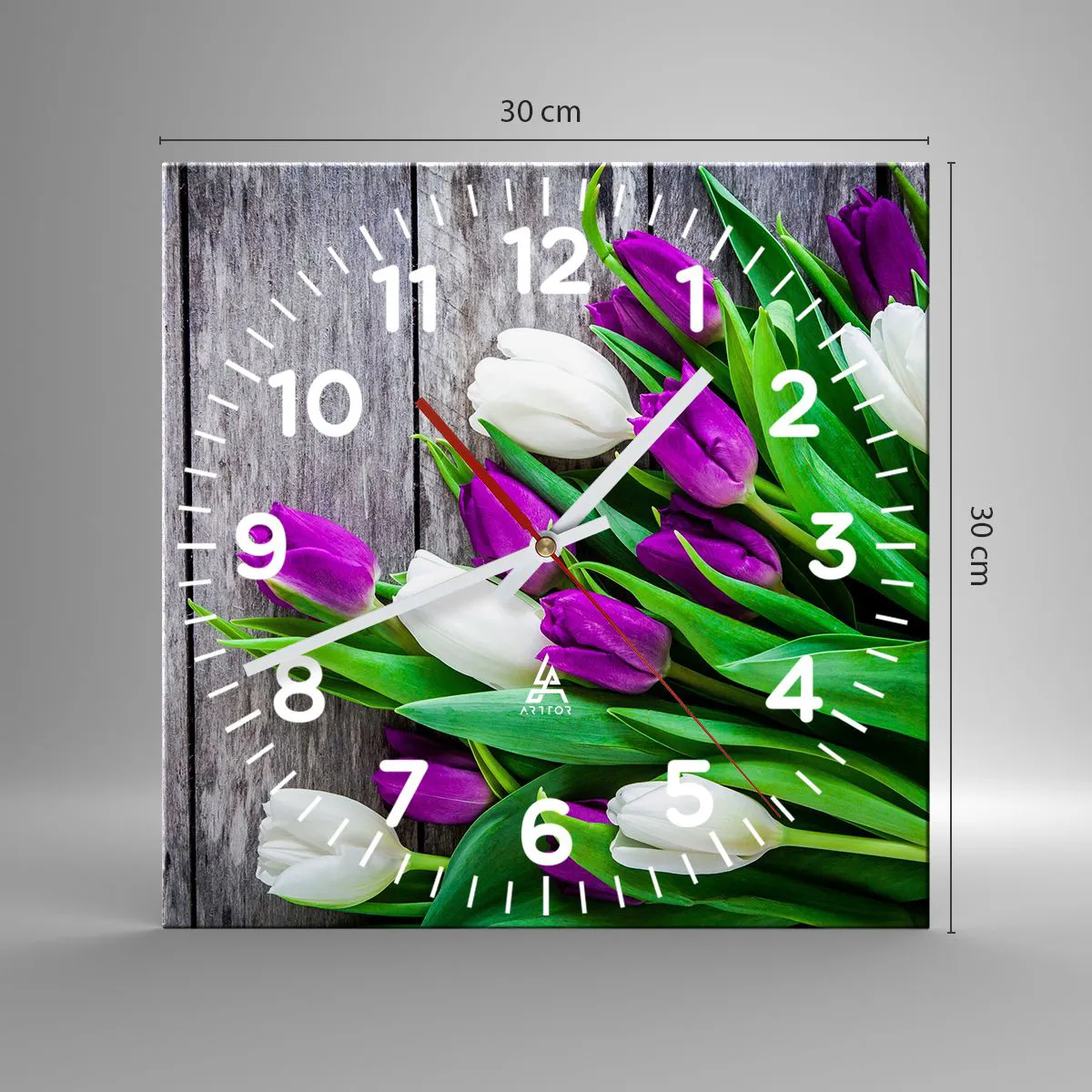 Wanduhr - Glasuhr - Am Tag der Frühlingsferien - 30x30 cm