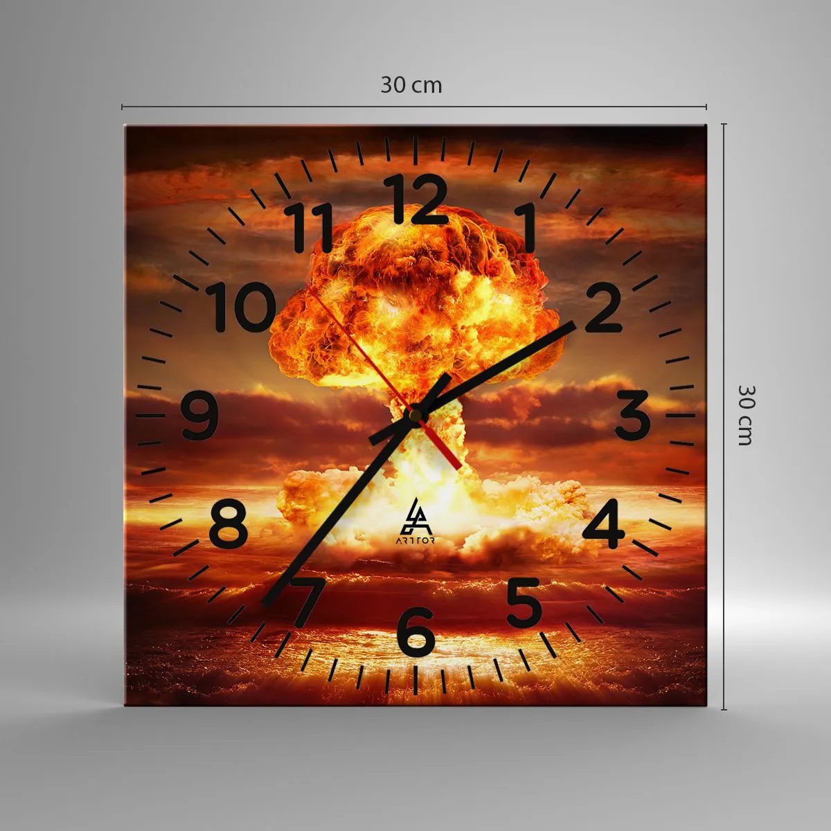 Wanduhr - Glasuhr - Und das Ende wird kommen - 30x30 cm