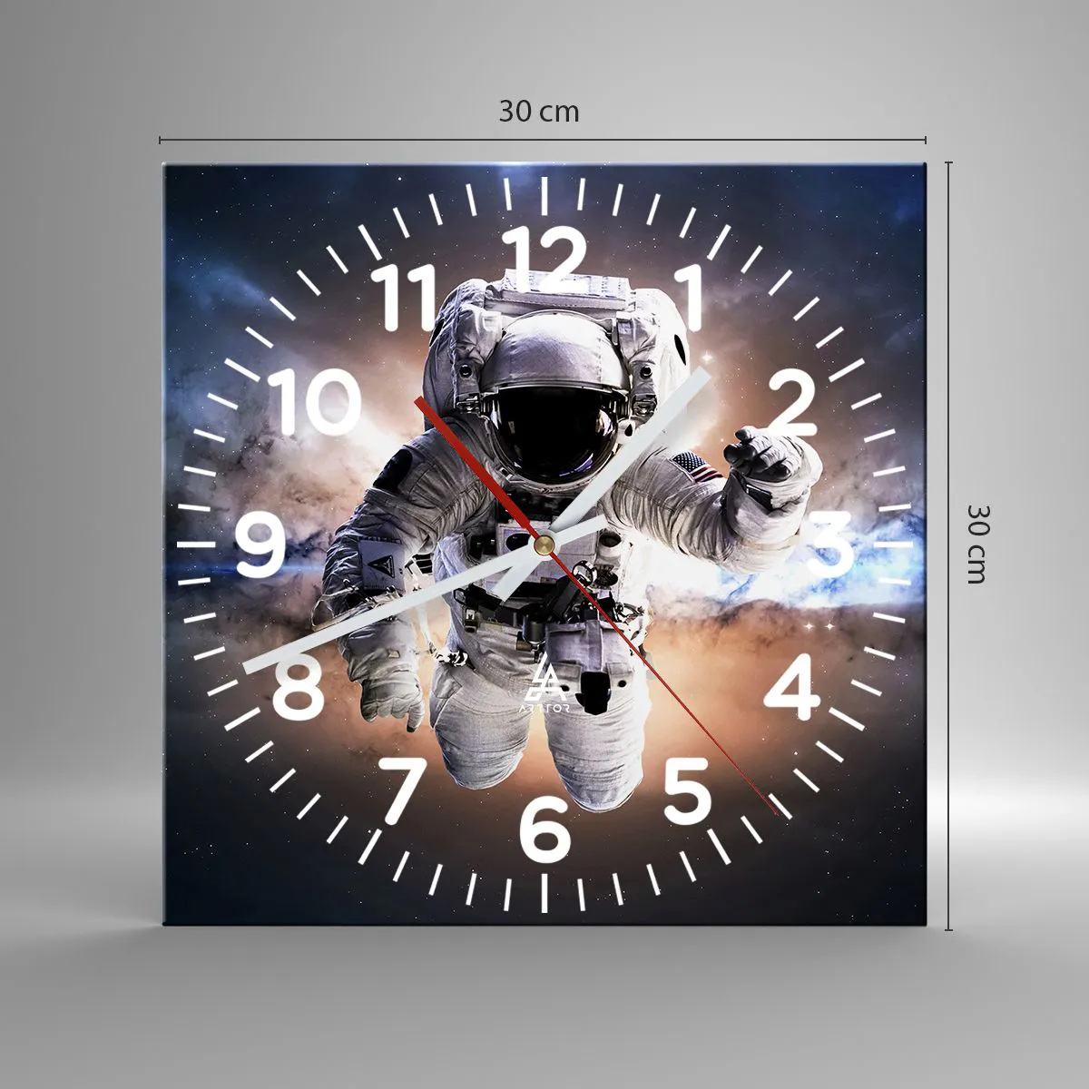 Orologio da parete - Orologio in Vetro - Saluti dal cosmo - 30x30 cm