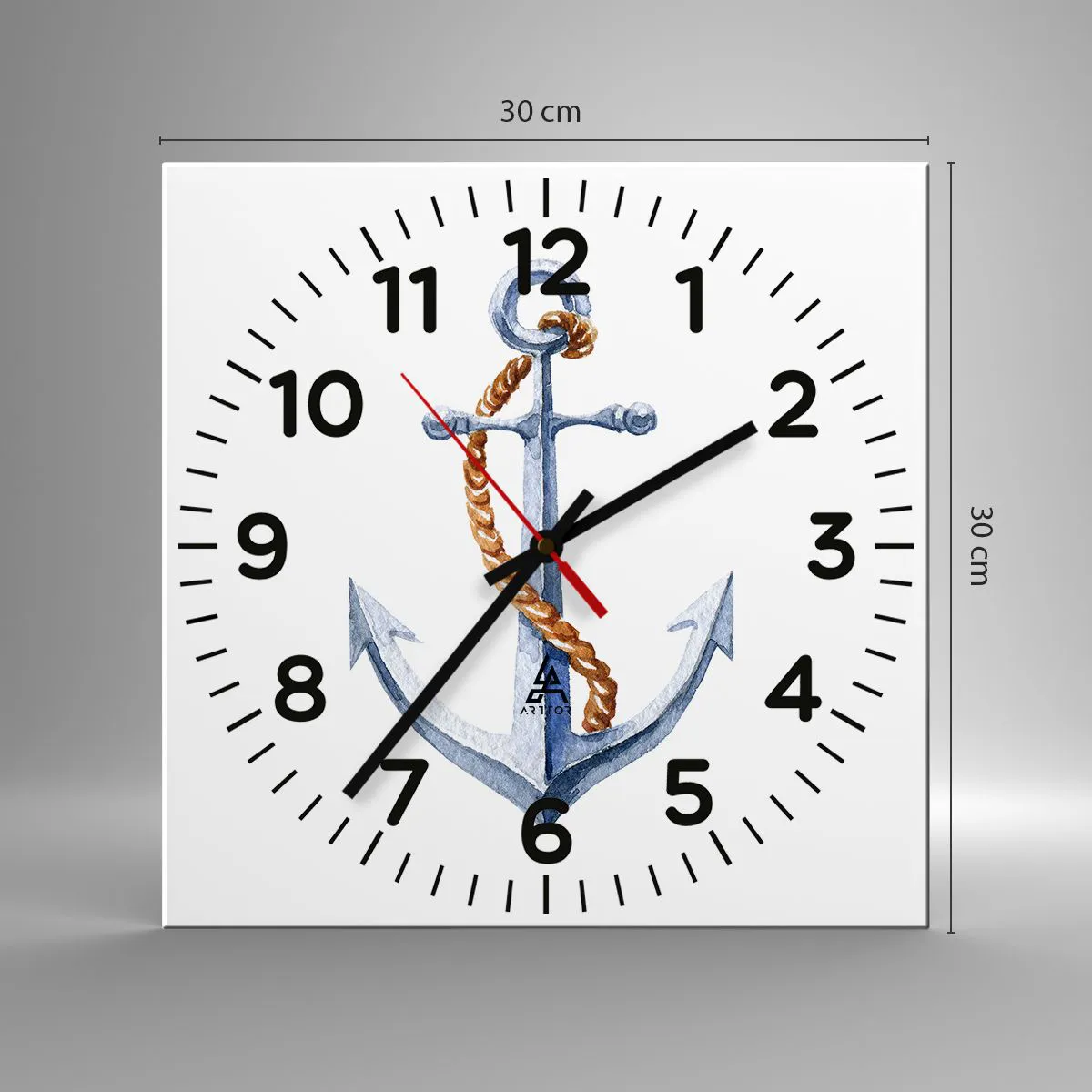Wanduhr - Glasuhr - Ahoi Abenteuer! - 30x30 cm