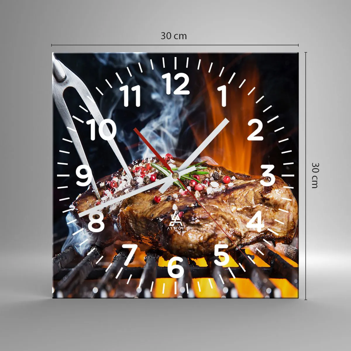 Ceas de perete - Ceas pe sticlă - Suculente și parfumate - 30x30 cm