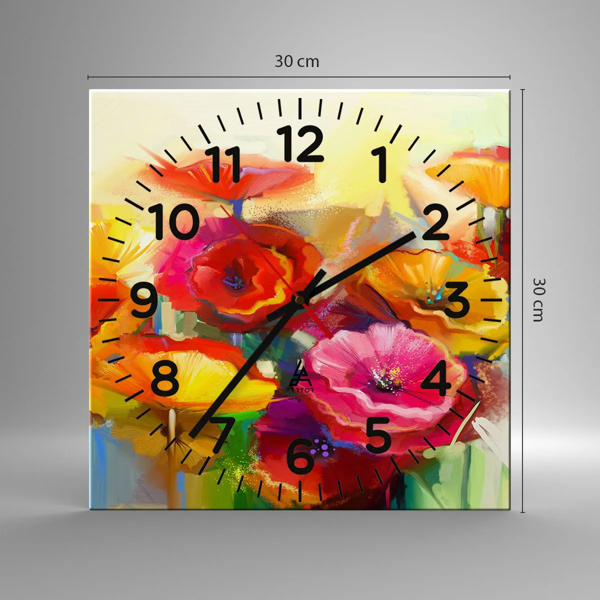 Wanduhr - Glasuhr - Nicht nur rot - 30x30 cm