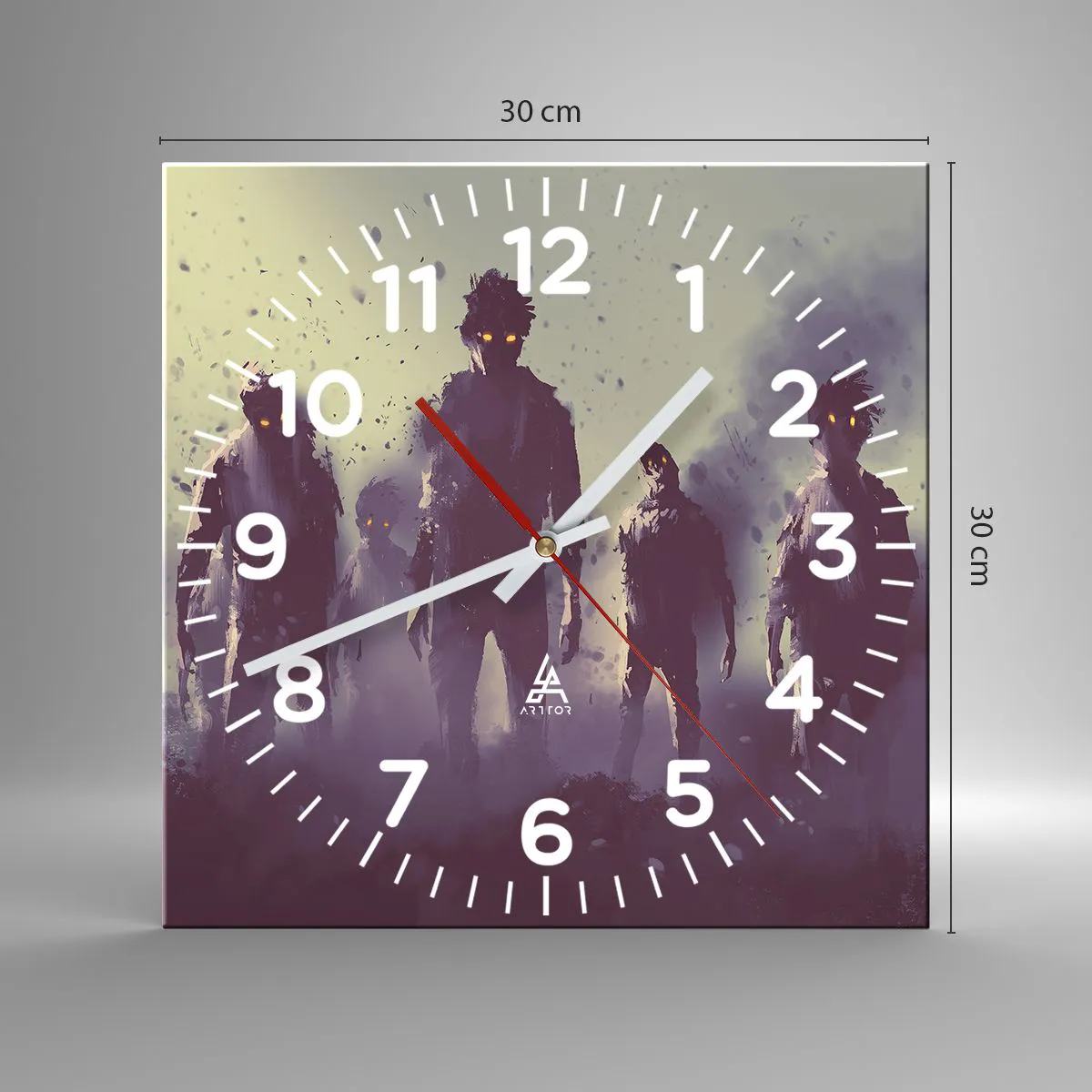 Reloj de pared - Reloj de vidrio - ¡Cuidado! Aquí vienen - 30x30 cm