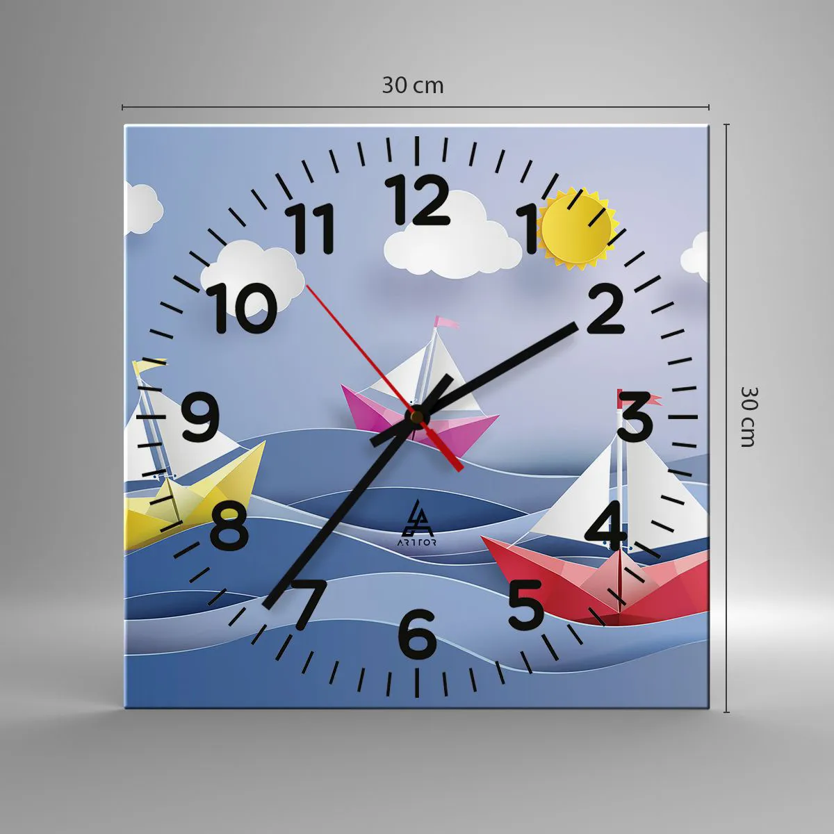 Zegar ścienny - Ach, jak przyjemnie kołysać się wśród fal - 30x30 cm