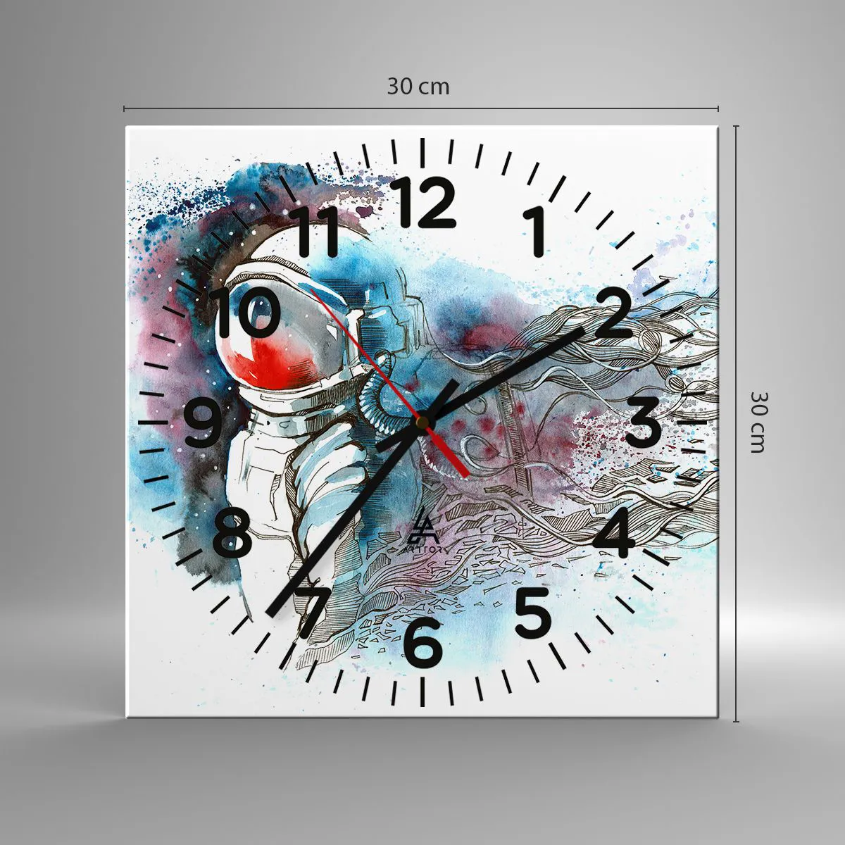 Nástěnné hodiny - Sám s vesmírem - 30x30 cm