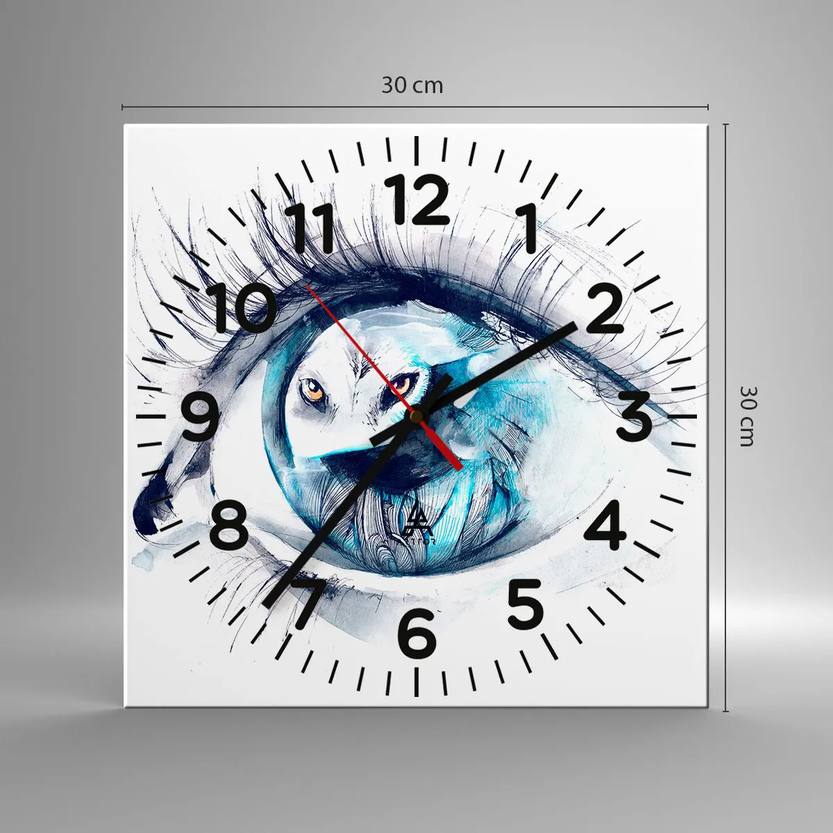 Wall clock - Clock on glass - Eye to Eye with Wilderness - 30x30 cm