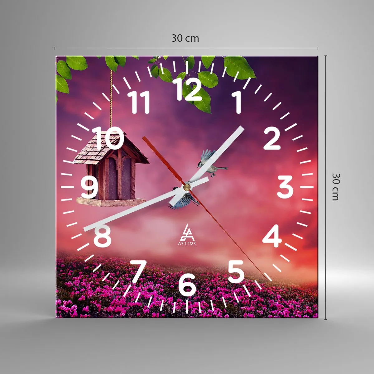 Ceas de perete - Ceas pe sticlă - Invitație la cină - 30x30 cm