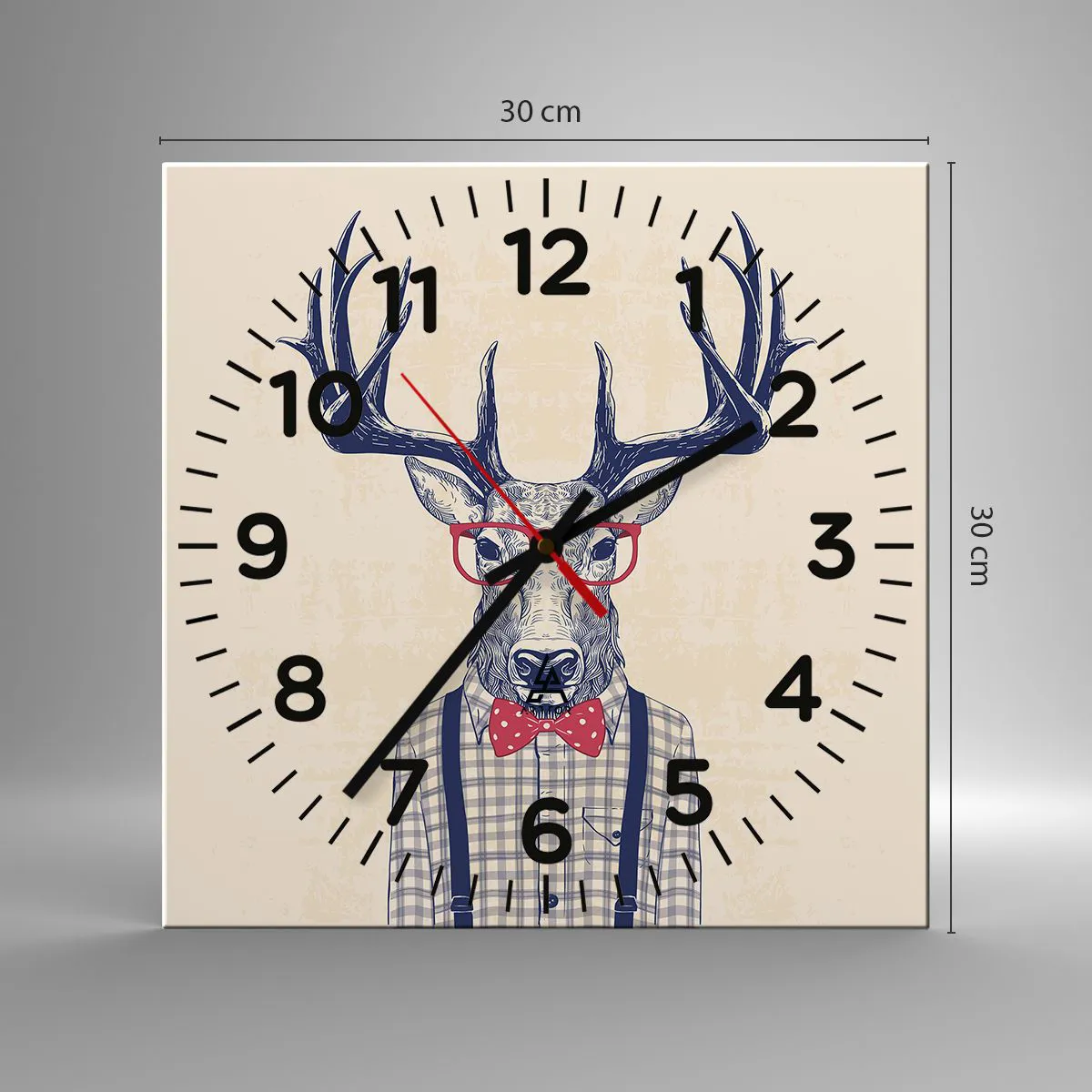 Reloj de pared - Reloj de vidrio - Una extravagancia lúdica - 30x30 cm