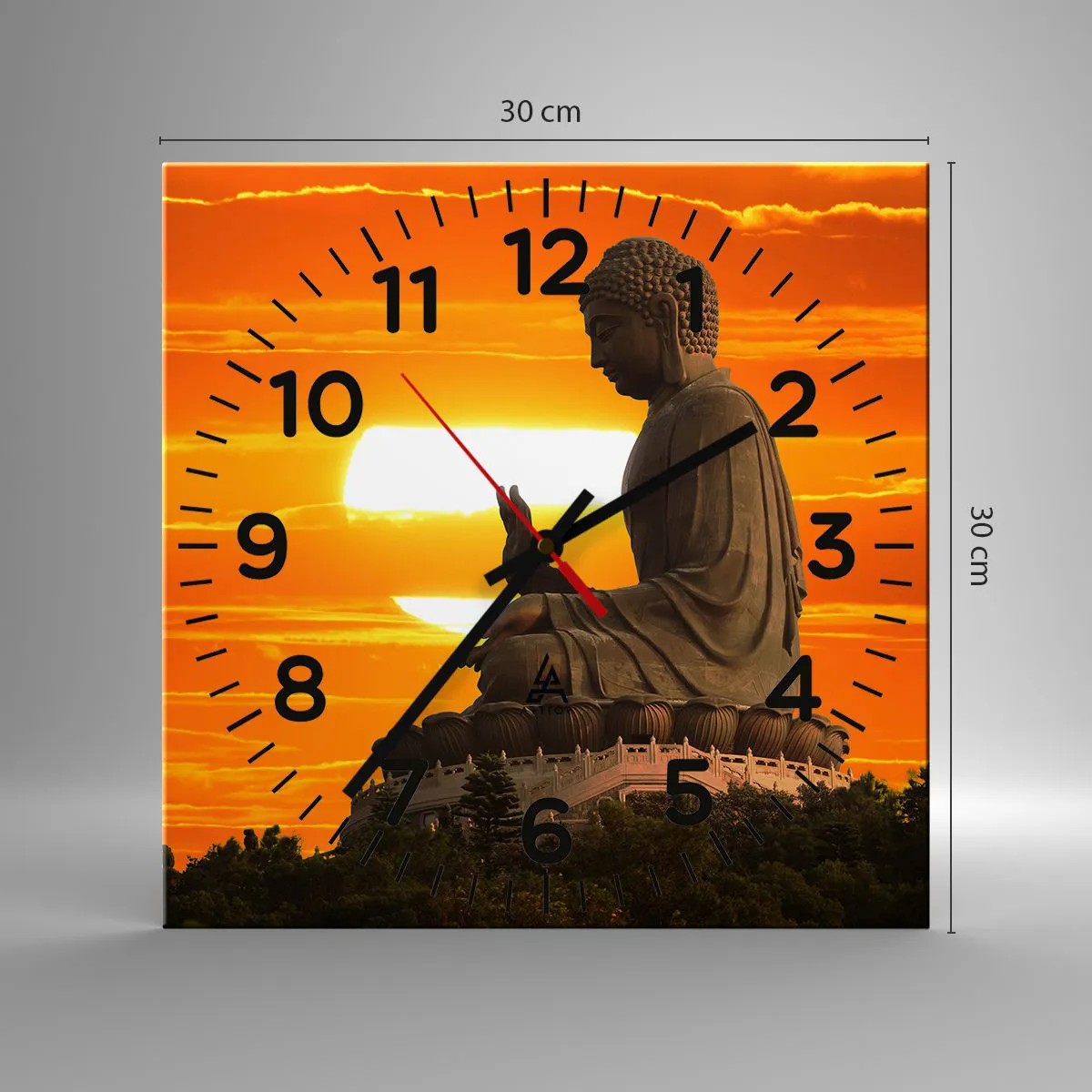 Wanduhr - Glasuhr - Keine Angst vor der Welt - 30x30 cm