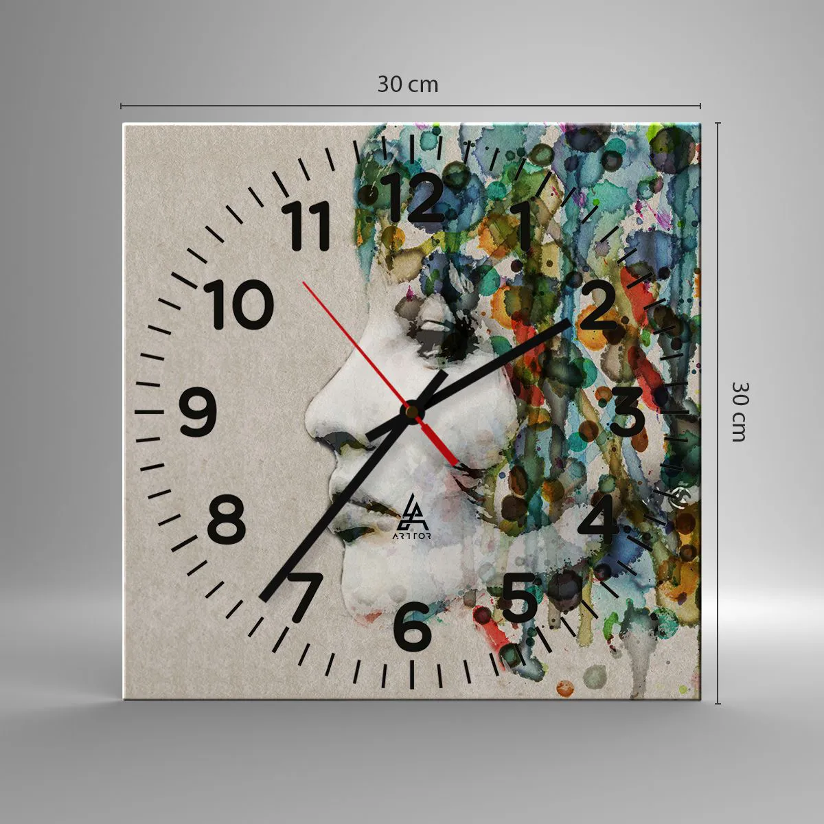 Vægur, Uret - Hun kom ud af den grå - 30x30 cm