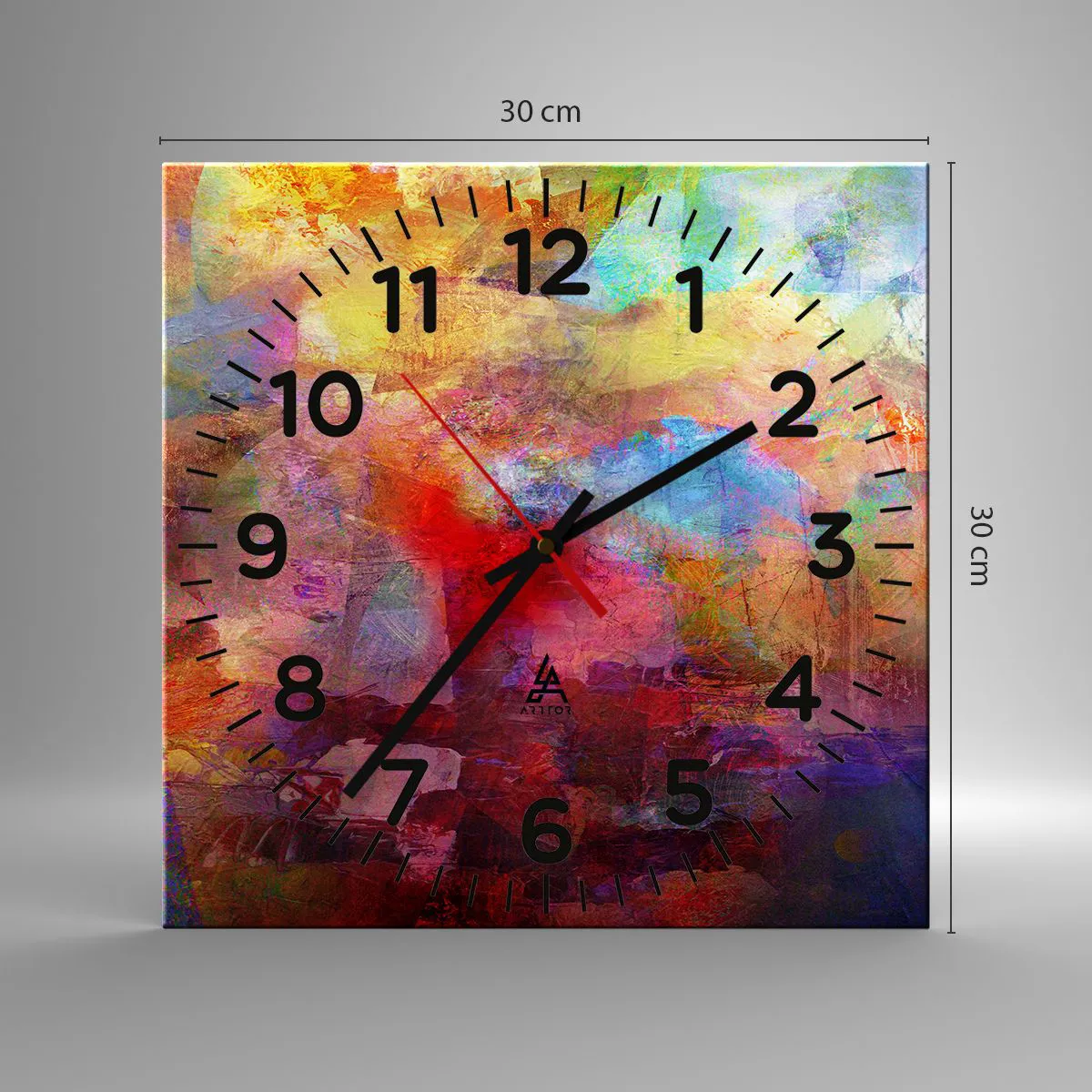 Relógio de parede - Relógio em vidro - Olhe para dentro do arco-íris - 30x30 cm