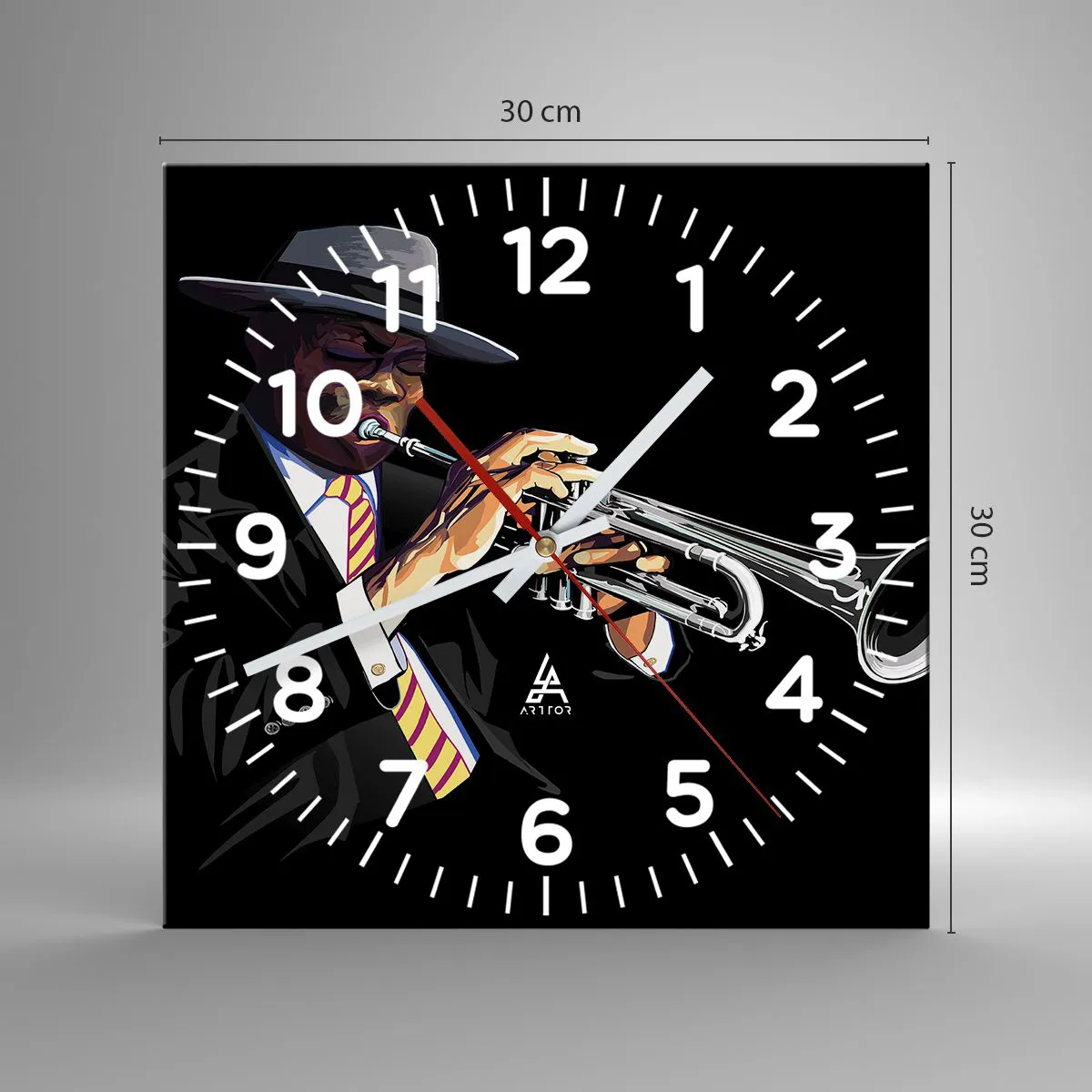 Ceas de perete - Ceas pe sticlă - Farmecul unei școli vechi - 30x30 cm