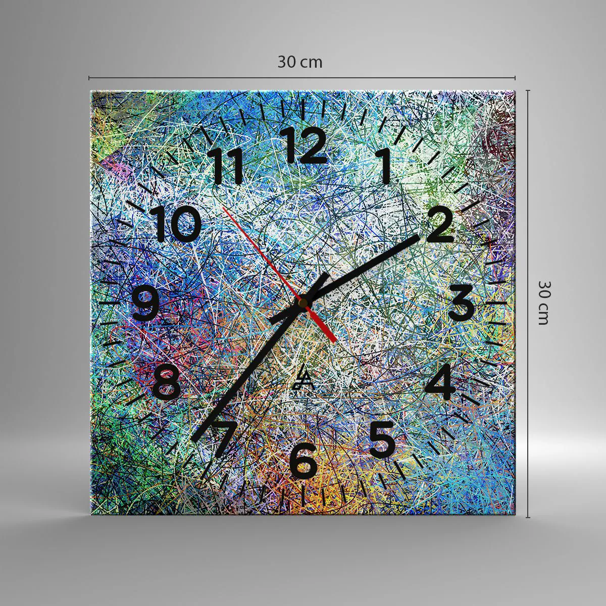 Wanduhr - Glasuhr - Es ist nicht so einfach - 30x30 cm