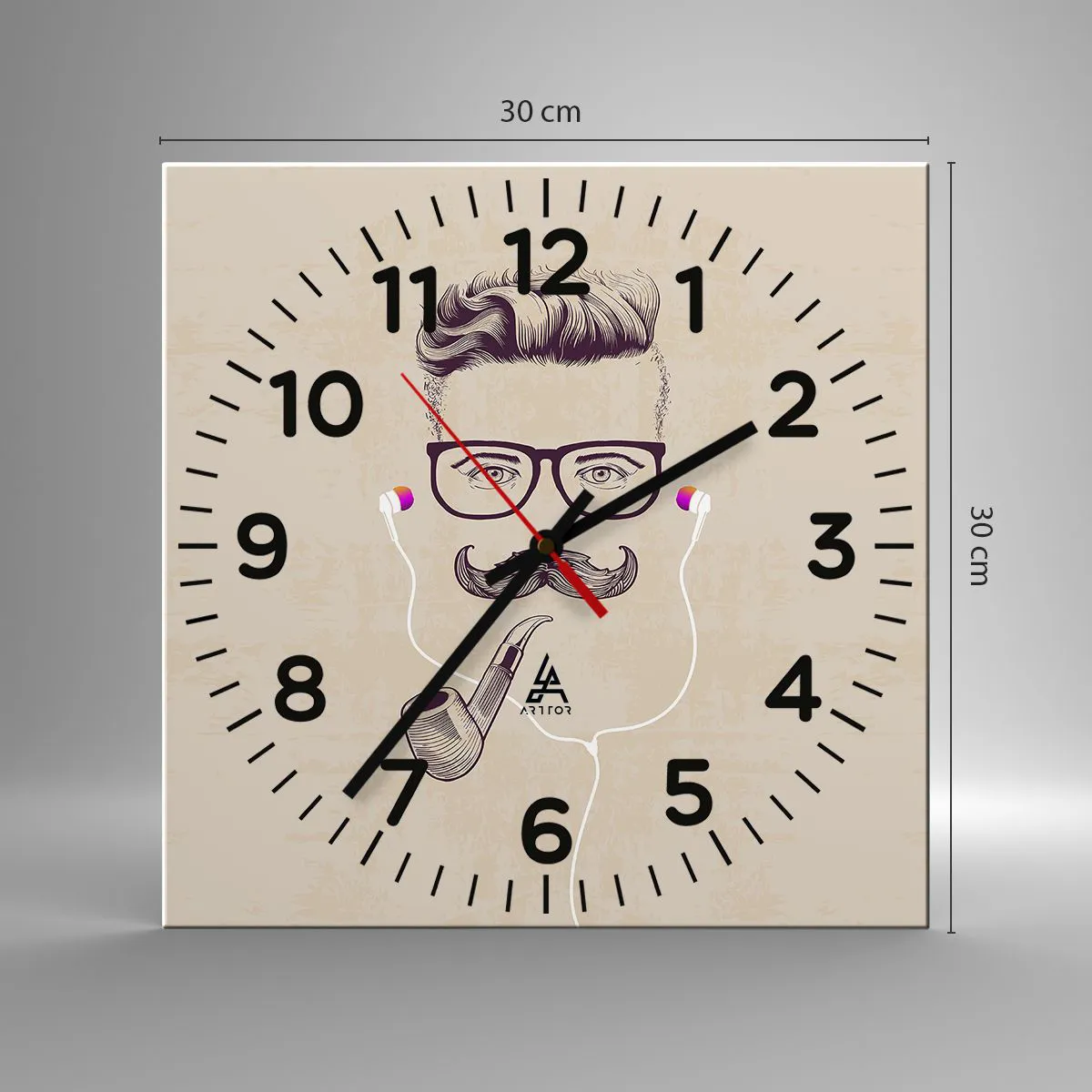 Wanduhr - Glasuhr - Ein echter Mann? - 30x30 cm