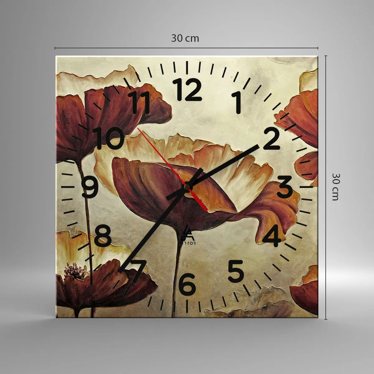 Wanduhr - Glasuhr - Weideland - 30x30 cm