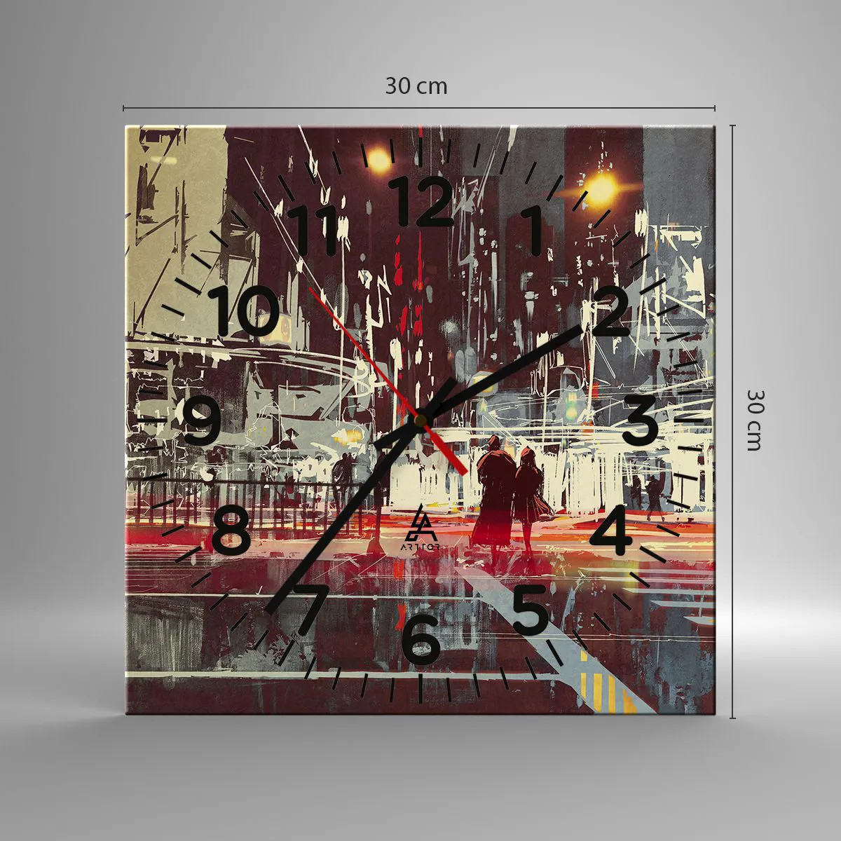 Zegar ścienny - Wielkomiejska przeprawa - 30x30 cm