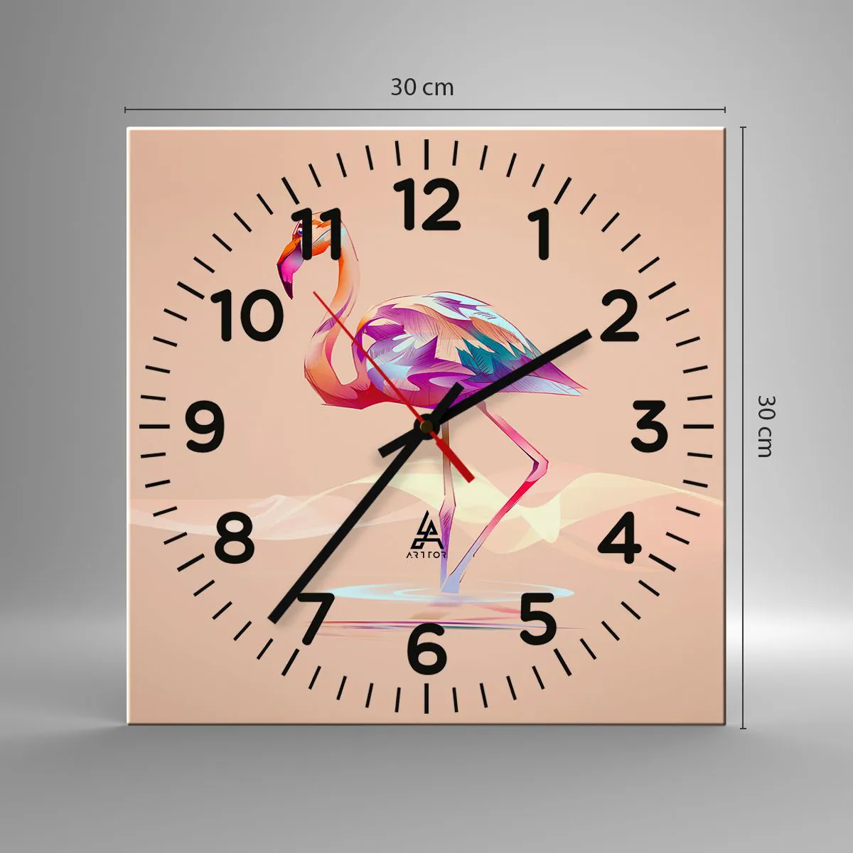 Relógio de parede - Relógio em vidro - A ave das boas emoções - 30x30 cm