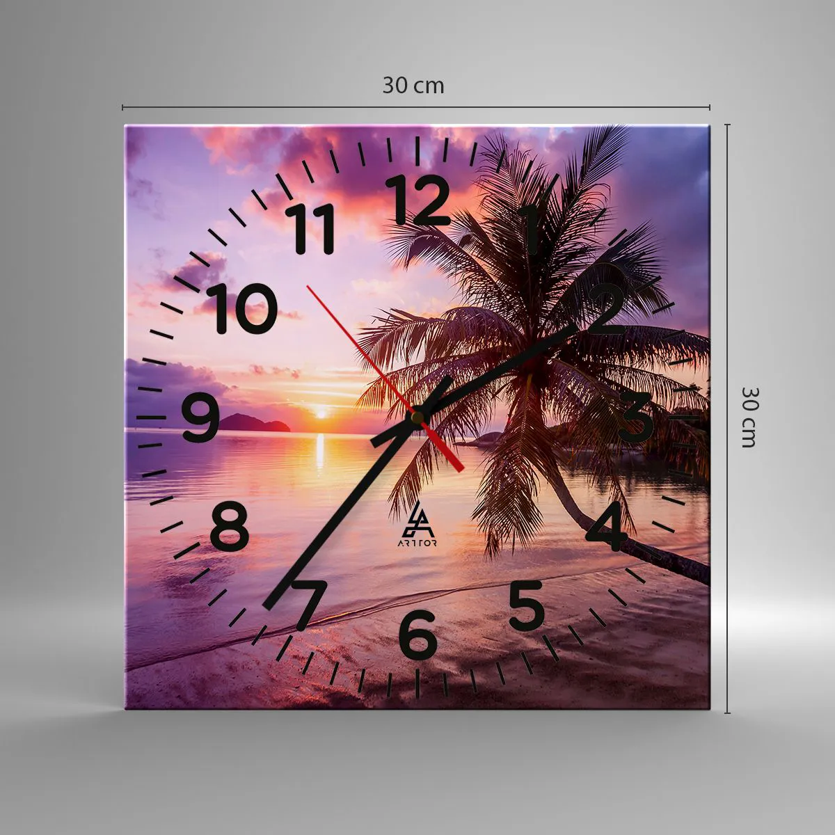 Wanduhr - Glasuhr - Behaglichkeit bis zum Horizont - 30x30 cm