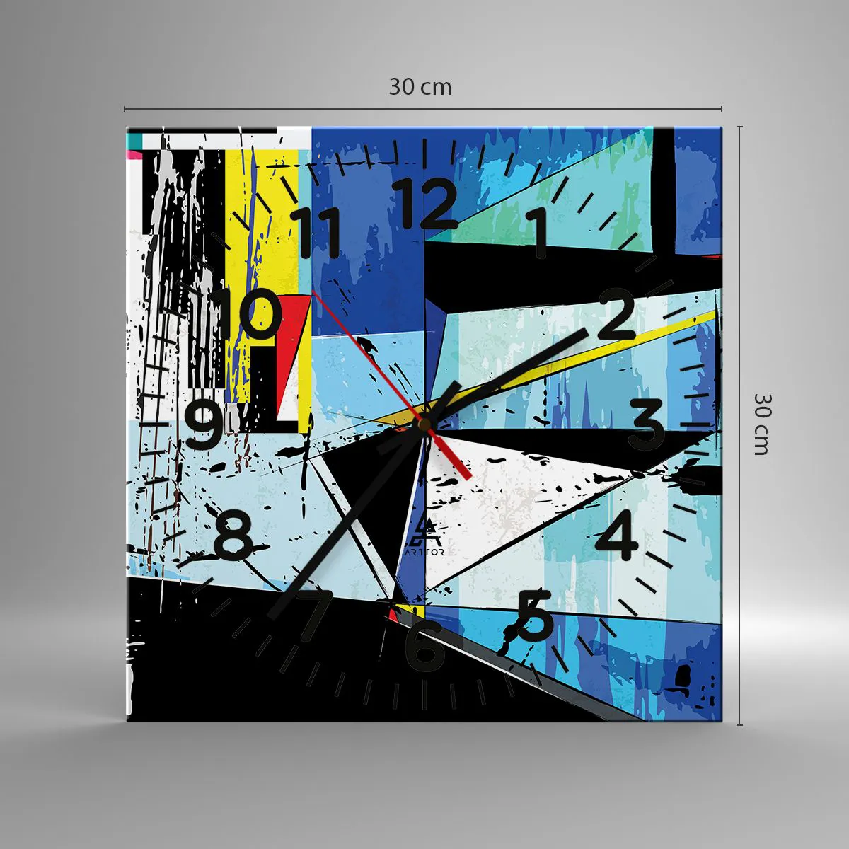 Zegar ścienny - Patrzeć na świat pod kątem... - 30x30 cm