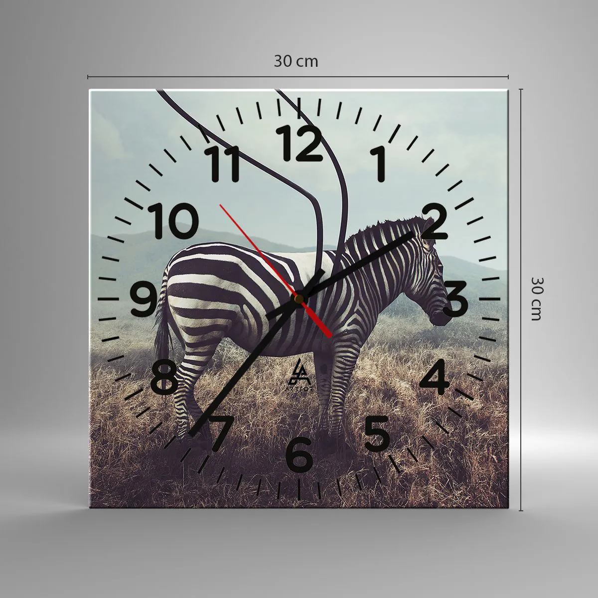 Ceas de perete - Ceas pe sticlă - Atenție! Defecțiune - 30x30 cm