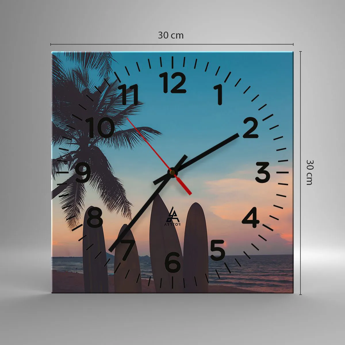 Wanduhr - Glasuhr - Morgen wird es auch lustig - 30x30 cm