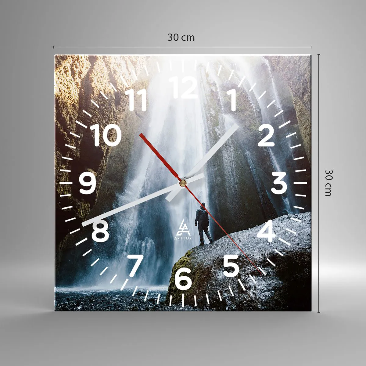 Ceas de perete - Ceas pe sticlă - Restabilirea proporțiilor - 30x30 cm