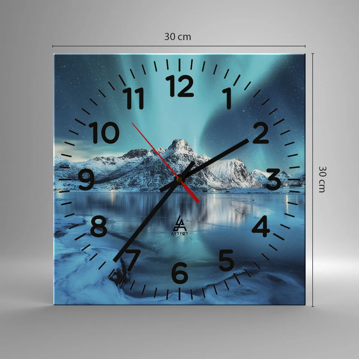 Relógio de parede - Relógio em vidro - Noite de Luz - 30x30 cm