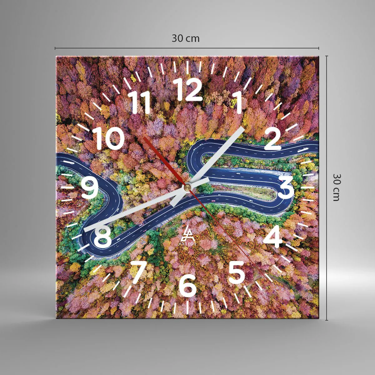 Falióra, Óra - Kanyargós út az erdőn keresztül - 30x30 cm