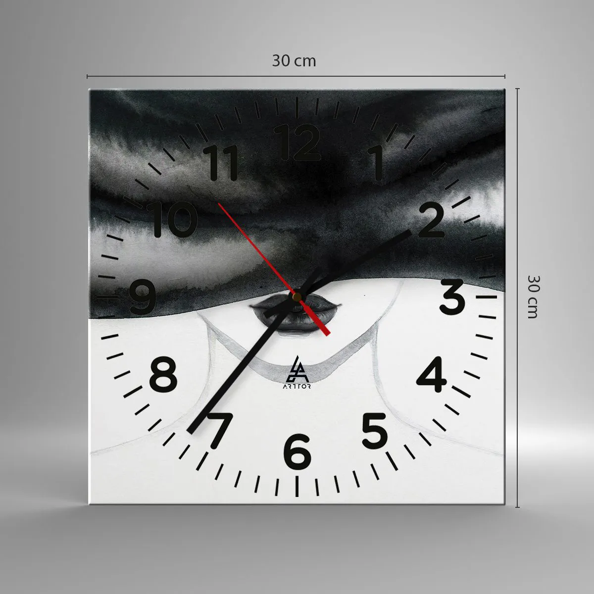 Ceas de perete - Ceas pe sticlă - Un mister senzual - 30x30 cm