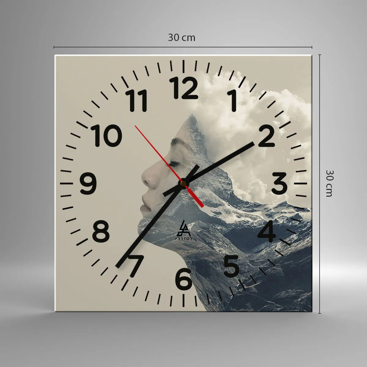 Ceas de perete - Ceas pe sticlă - Frumusețea elementelor - 30x30 cm