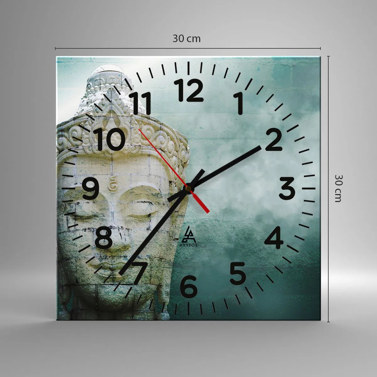 Wall clock - Clock on glass - In Search of Light - 30x30 cm