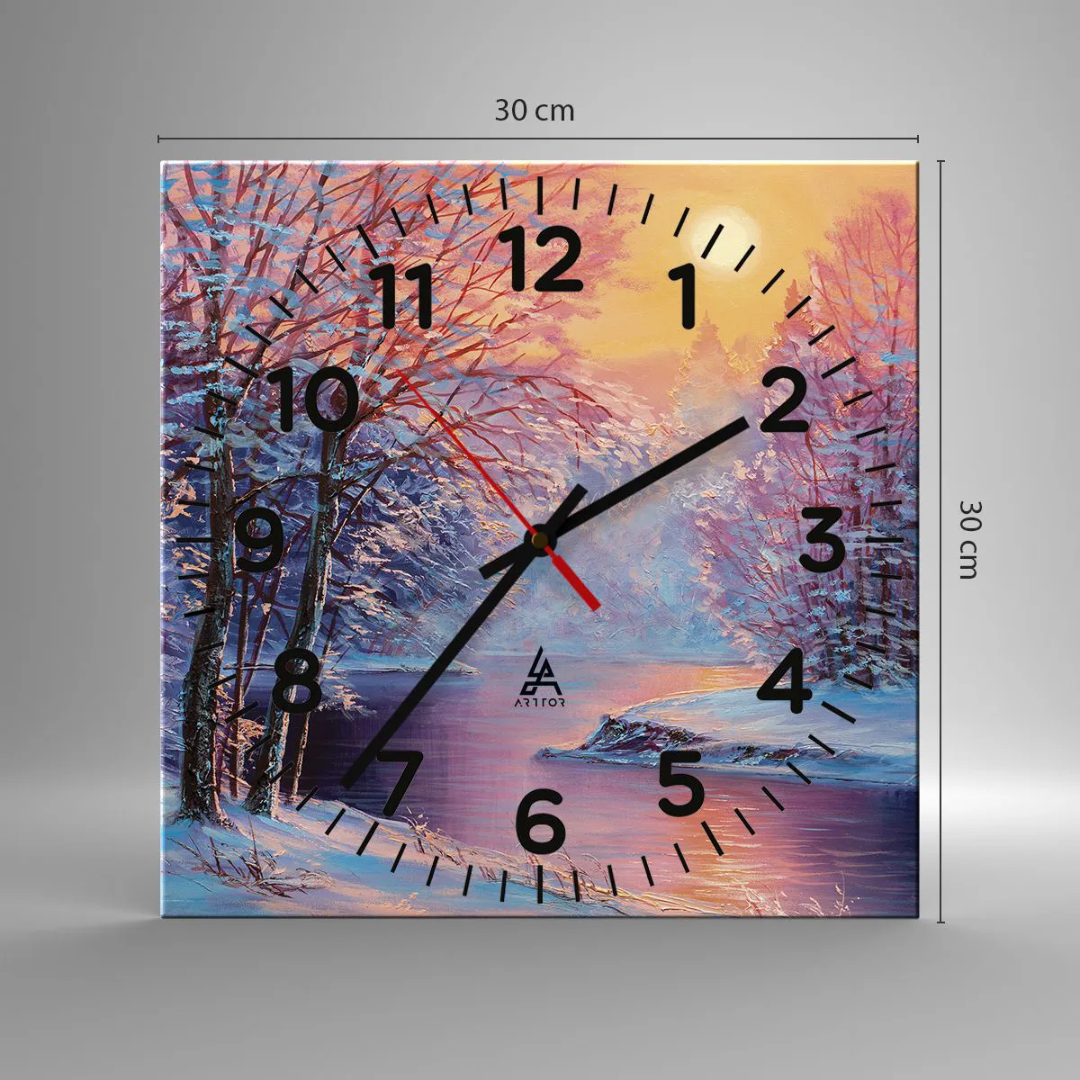 Horloge murale - Pendule murale - Couleurs d'hiver - 30x30 cm