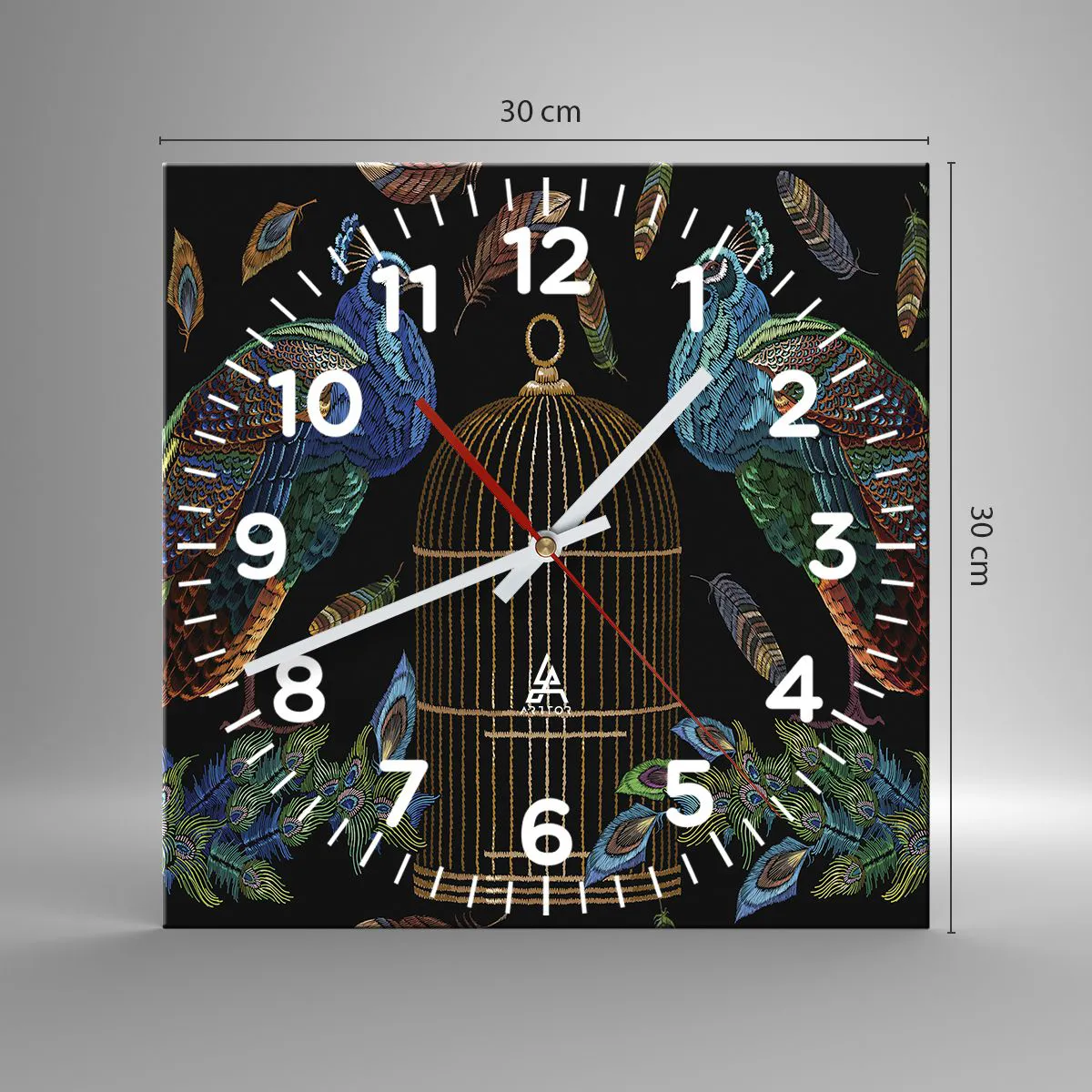 Wanduhr - Glasuhr - In königlichen Gewändern - 30x30 cm