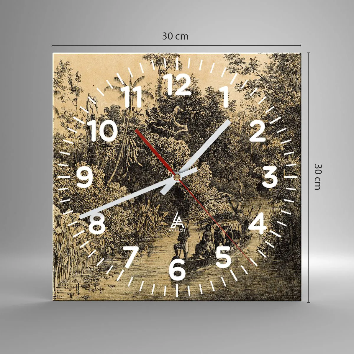 Ceas de perete - Ceas pe sticlă - Călătorie la sursă - 30x30 cm