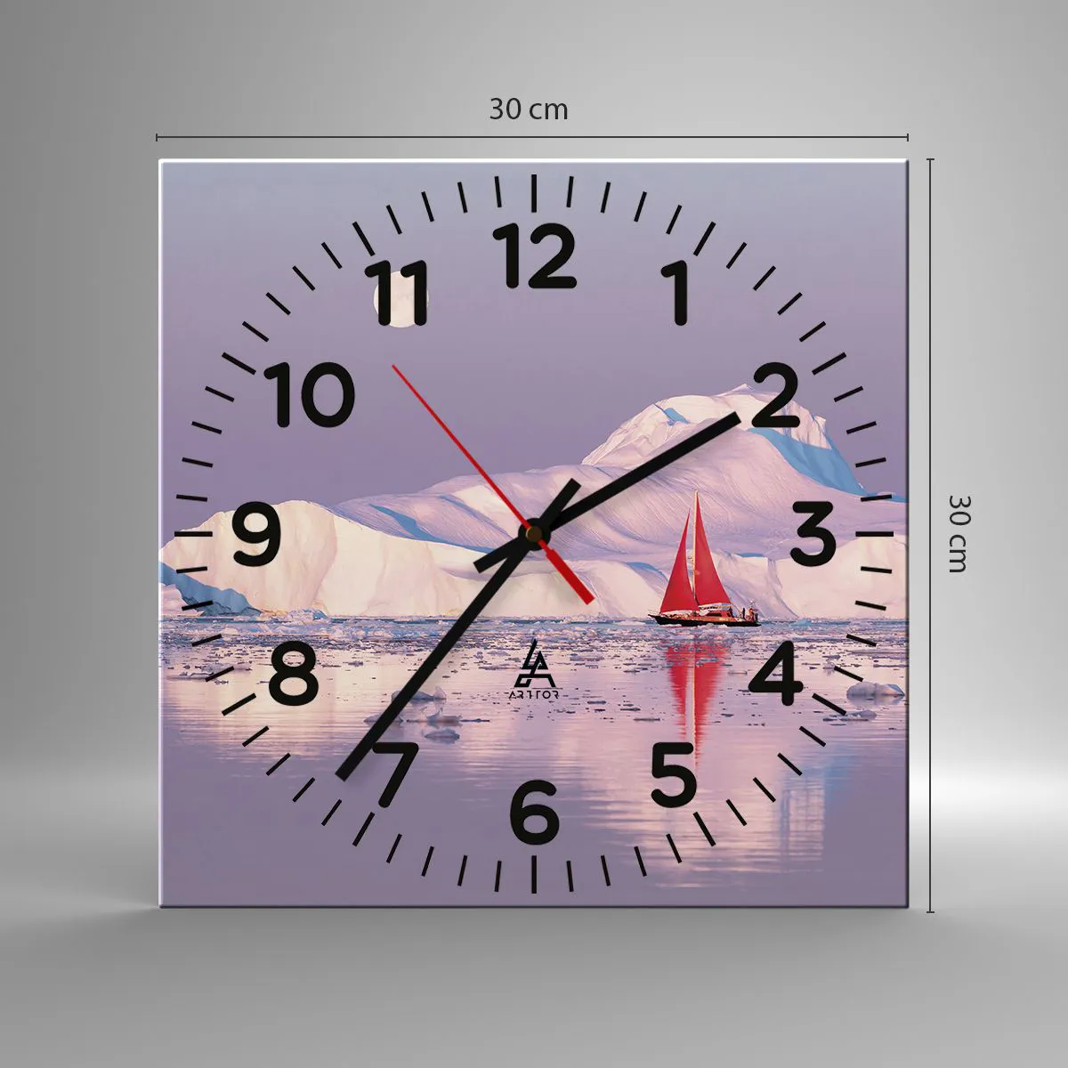 Ceas de perete - Ceas pe sticlă - Căldura pânzei, frigul gheții - 30x30 cm