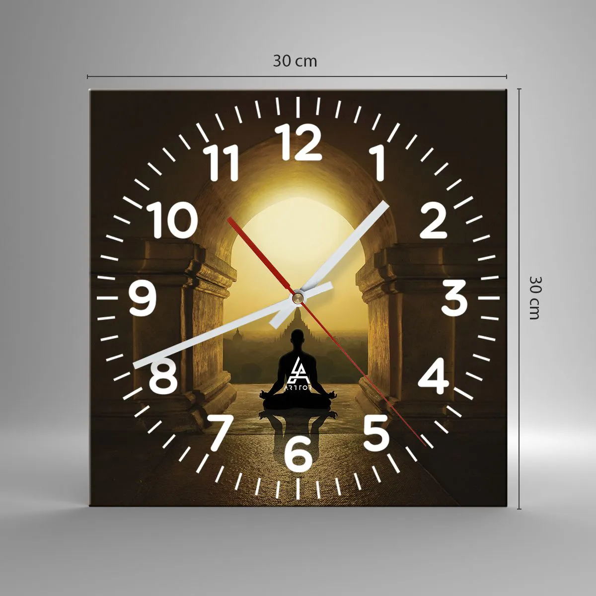 Wall clock - Clock on glass - Full Harmony - 30x30 cm
