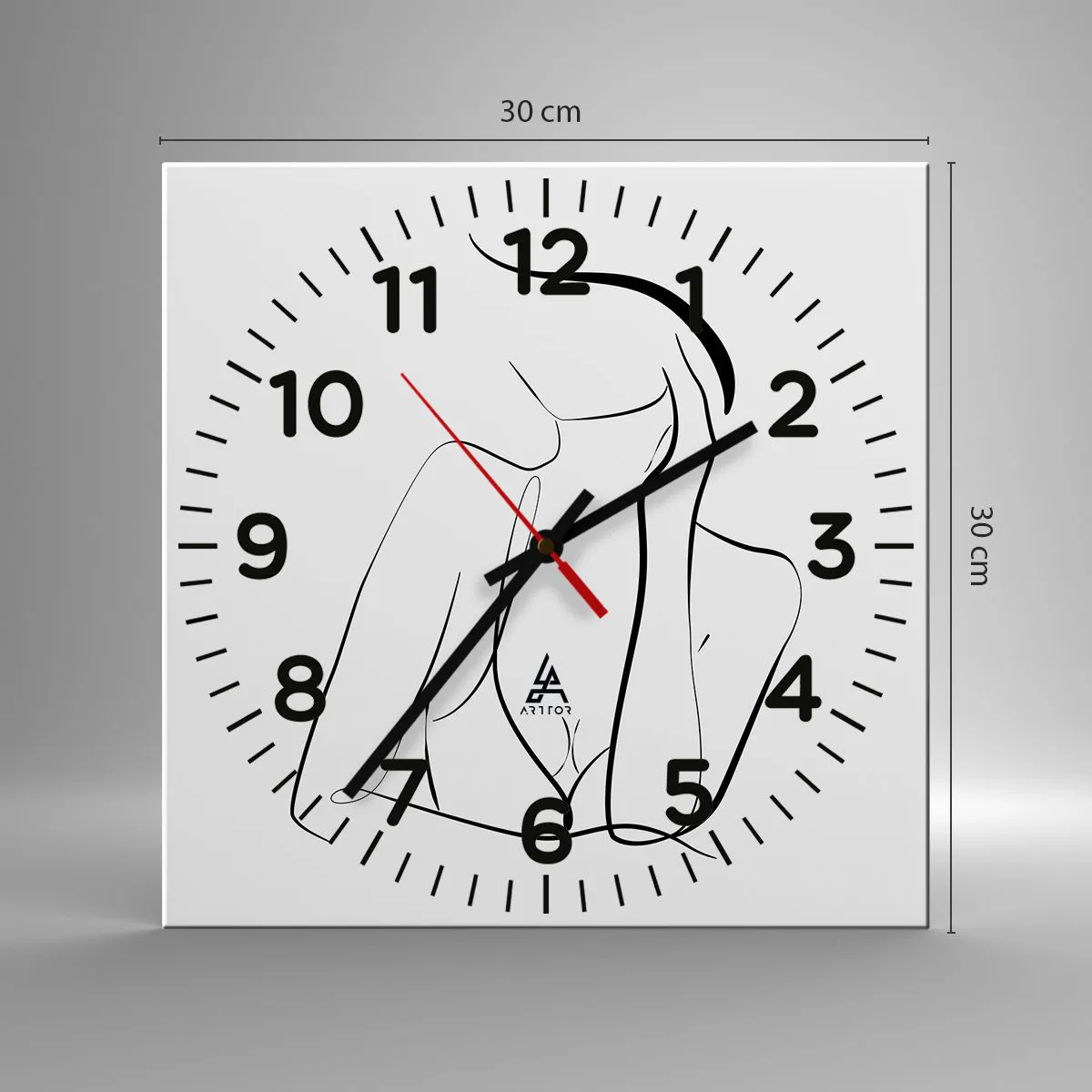 Wall clock - Clock on glass - On Waves of Dreams - 30x30 cm