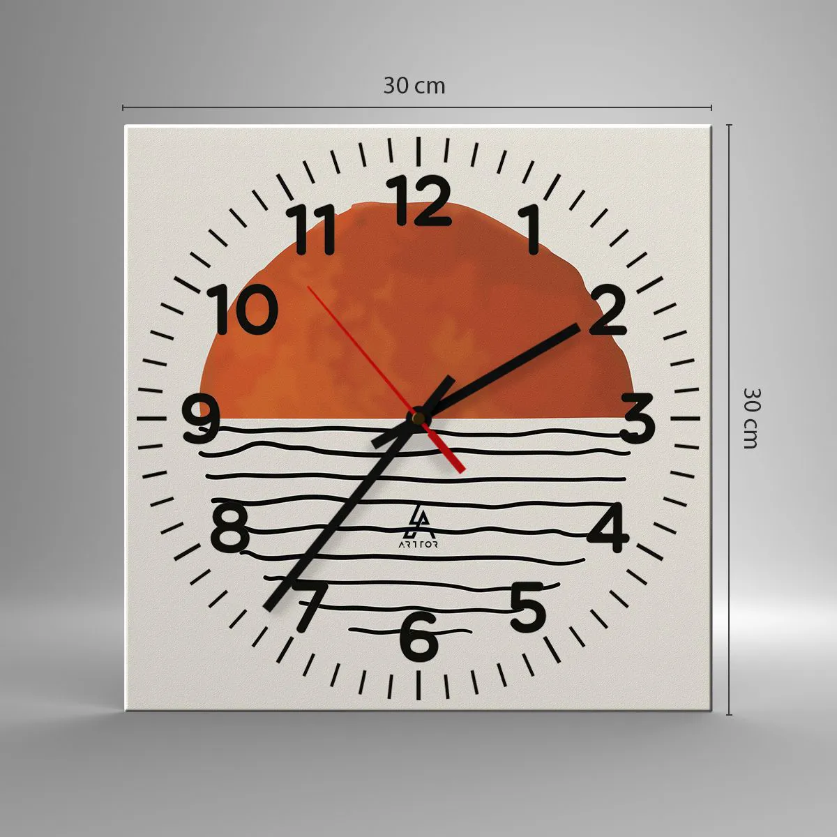 Wanduhr - Glasuhr - Im japanischen Klima - 30x30 cm