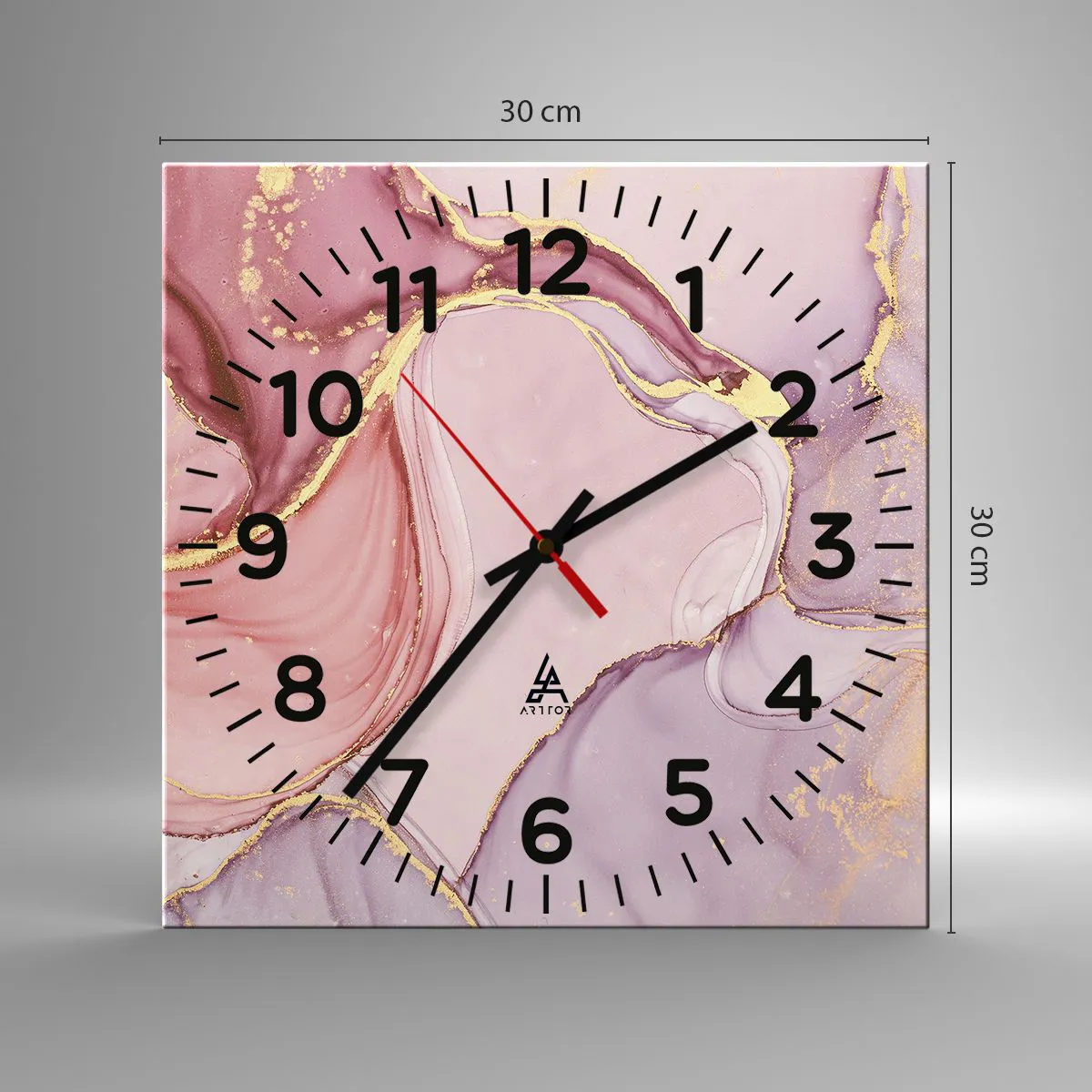 Wanduhr - Glasuhr - Eine Liebkosung der Farben - 30x30 cm