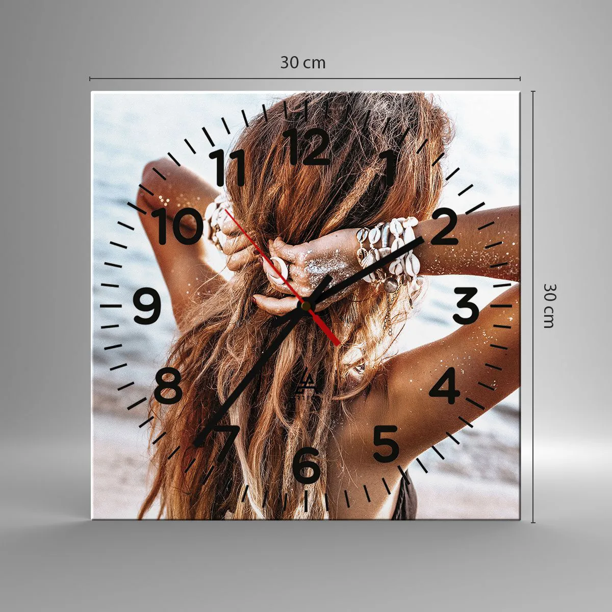 Relógio de parede - Relógio em vidro - Irmã da água e do sol - 30x30 cm
