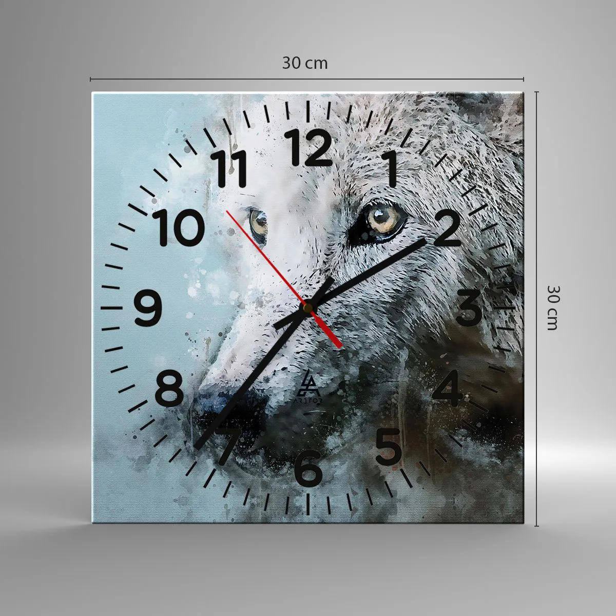 Ceas de perete - Ceas pe sticlă - Faceți cunoștință cu sufletul lupului - 30x30 cm