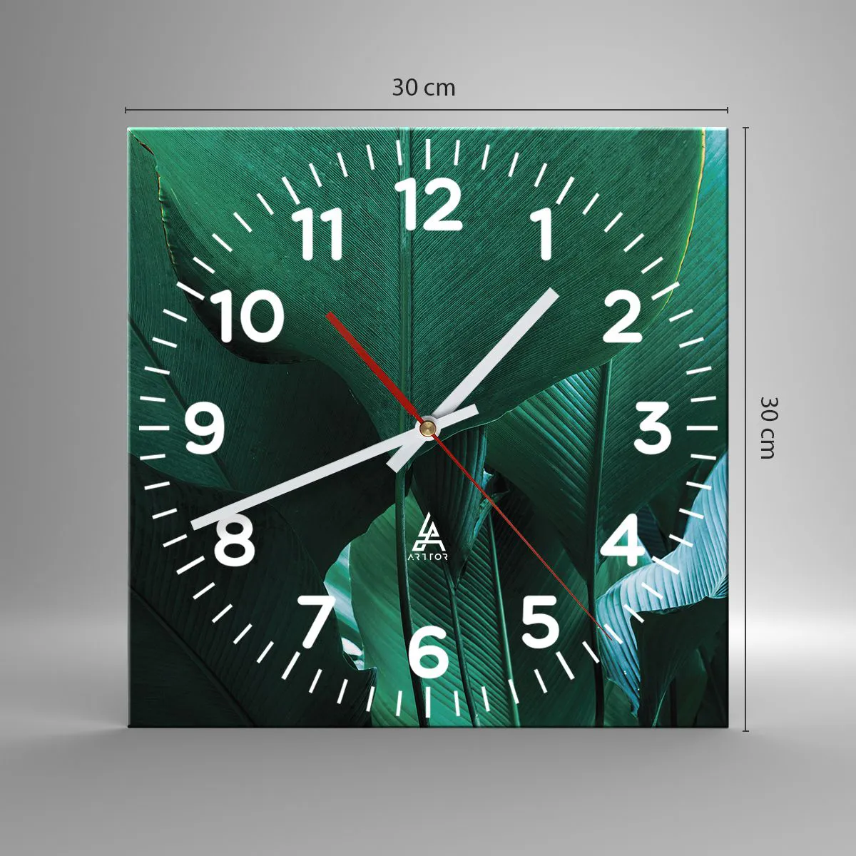 Wanduhr - Glasuhr - Dem Licht zugewandt - 30x30 cm