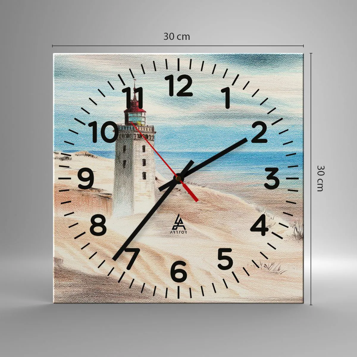 Ceas de perete - Ceas pe sticlă - Privind mereu marea - 30x30 cm