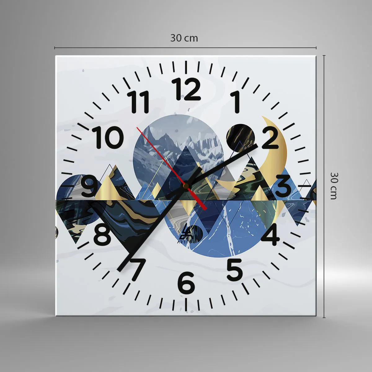 Wandklok - Klok - Geometrisch landschap - 30x30 cm