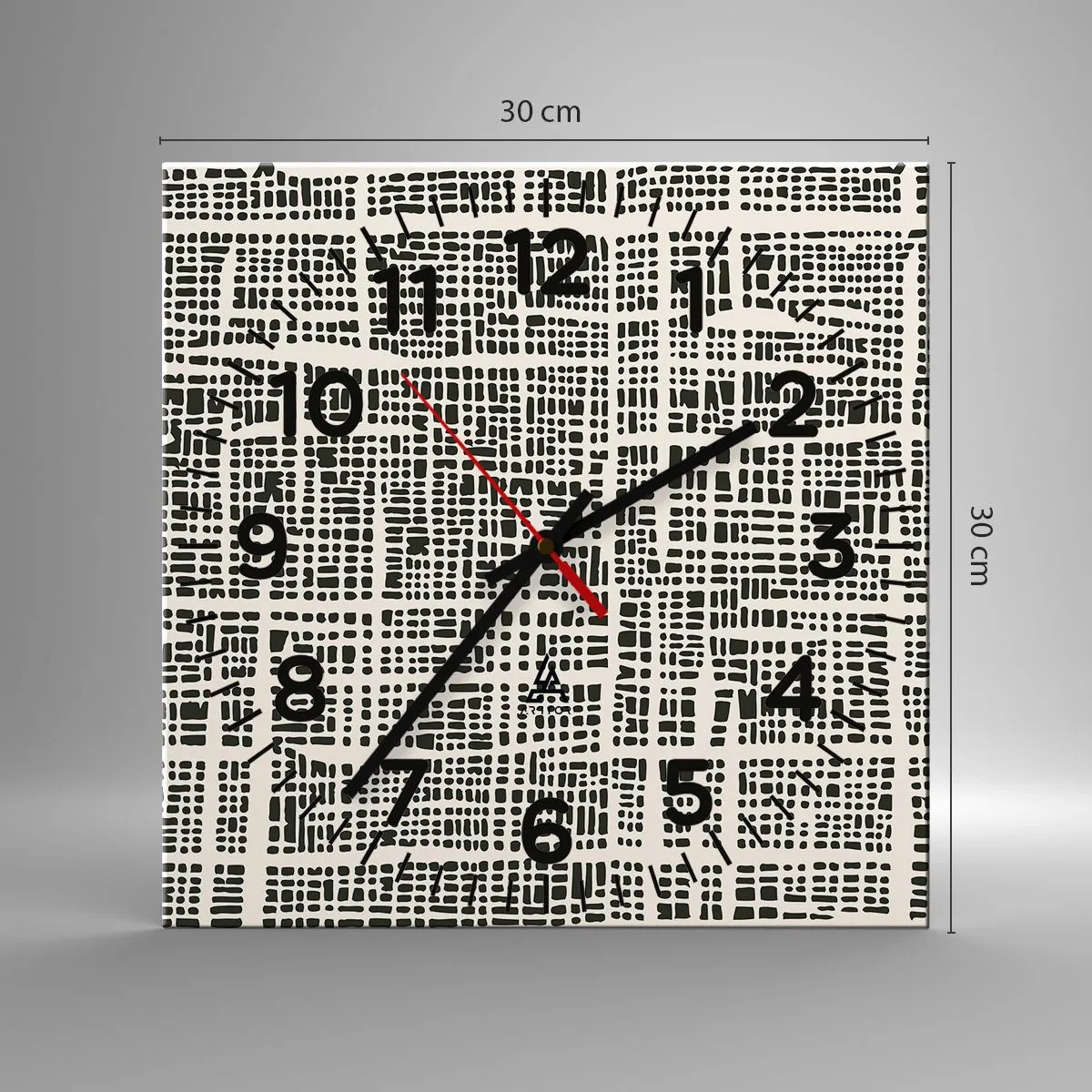 Ceas de perete - Ceas pe sticlă - O compoziție țesută - 30x30 cm