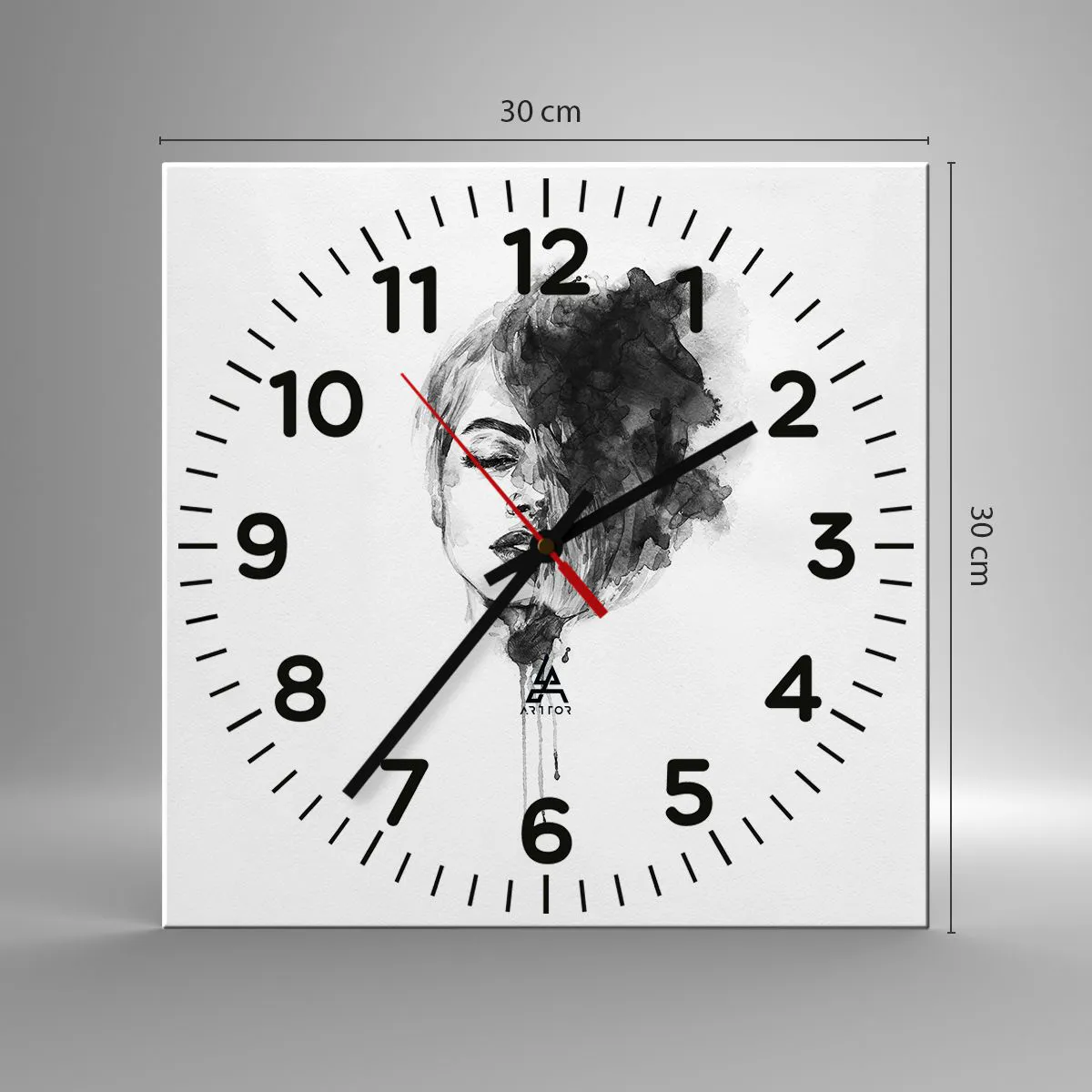 Wall clock - Clock on glass - What Does a Girl Dream about? - 30x30 cm