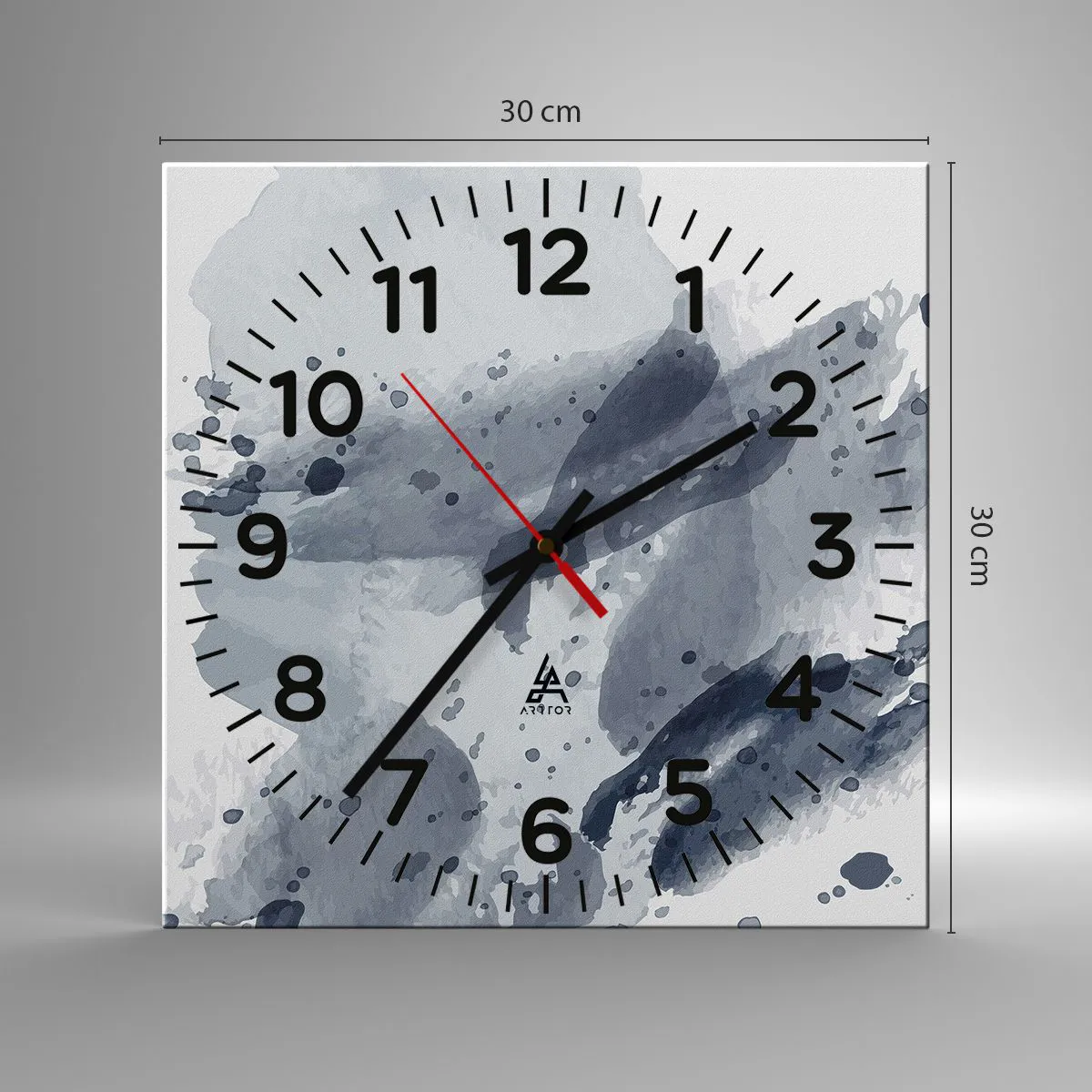 Horloge murale - Pendule murale - Étude de la nature de l'eau - 30x30 cm