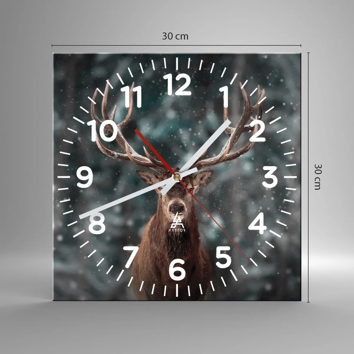 Falióra, Óra - Az erdő királya koronázva - 30x30 cm